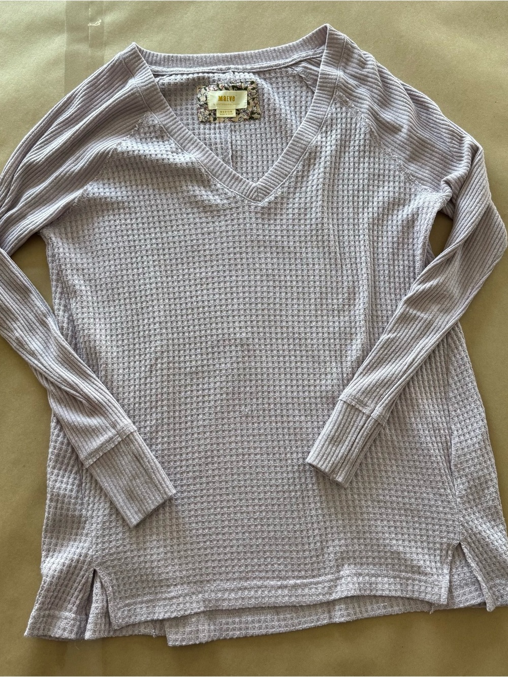 Maeve Pearson Lavender Waffle Knit Top - Picture 4 of 6